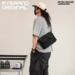 风轻便斜挎包男款 工装 横款 多口袋百搭通勤包5L 埋不烂 M24 时尚