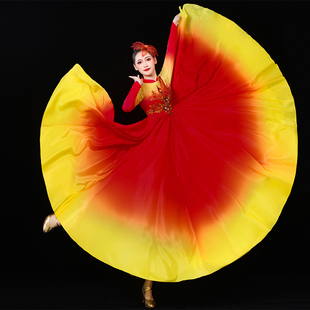 2025新款开场舞大摆裙演出服大气合唱服民族现代歌伴舞台装女长裙