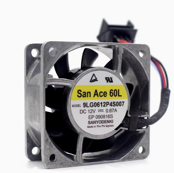 三洋原装Sanyo 9LG0612P4S007 DC12V 0.67A 6025金属铝框风扇