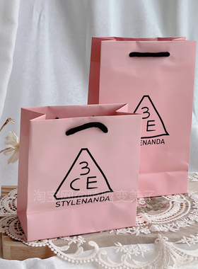 3CE礼品袋粉色精美礼品购物袋小号/中号/大号手提袋