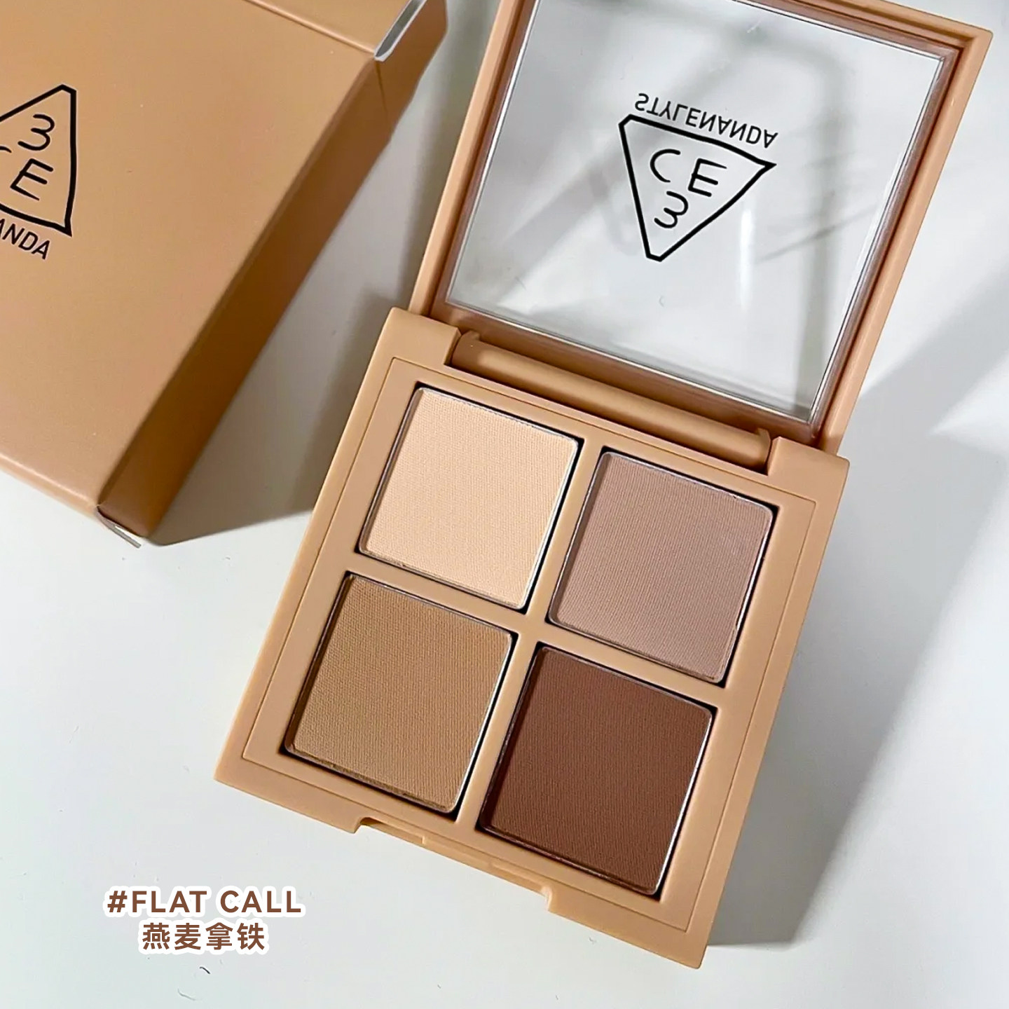 3ce四色眼影盘哑光大地色燕麦拿铁珠光粉钻四宫格粉质细腻持妆女