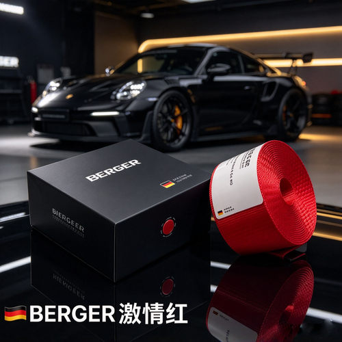 德国BERGER激情红色安全带汽车改装翻新保险带换色改色安全带