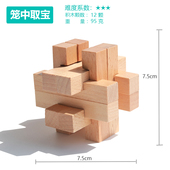 笼中取宝 榉木高难度成人瓶油固定滑轮诸葛钱包 鲁班锁孔明锁单个