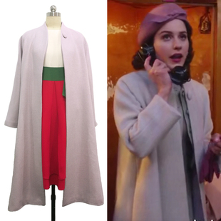 了不起的麦瑟尔夫人大衣第二季灰色外套淑女复古时尚大气宽松