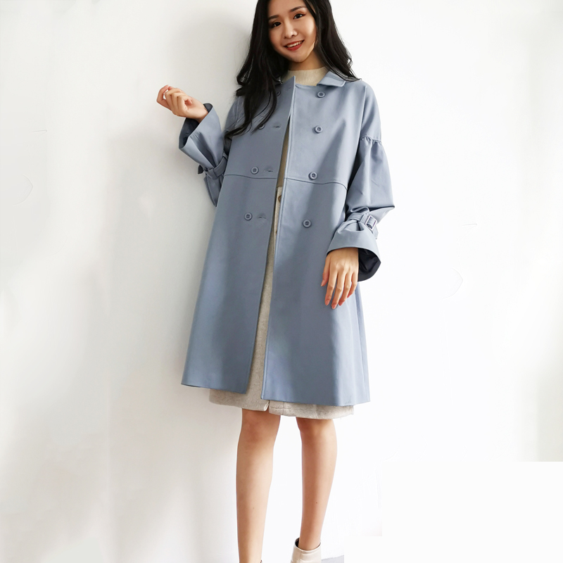 日系宽松早春中长款小个子外套