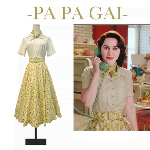 了不起的麦瑟尔夫人复古碎花裙女新款夏季法式气质显瘦连衣裙