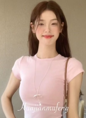 甜美简约抽拉蝴蝶结项链女韩系小众设计长款配饰百搭2025春夏新款