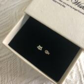 百搭不对称耳饰 个性 可爱精致猫咪小鱼耳钉女韩版 简约小猫耳环时尚