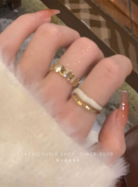 戒指女ins小众高级感设计套戒2023年新款一对装开口轻奢双层滴釉