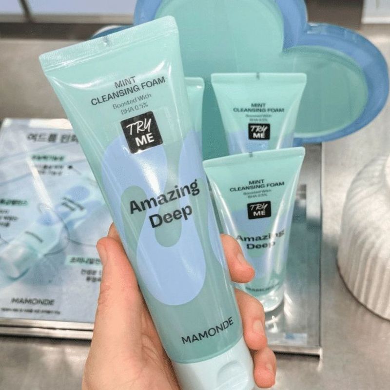 韩国专柜Mamonde梦妆神经酰胺木槿薄荷洗面奶洁面泡沫保湿清洁