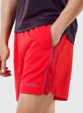 川崎夏季羽毛球服运动短裤男女队服16368 红色速干跑步网球裤乒乓