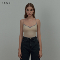 PAZZO吊带背心女2021 MIT滚边配色美胸细肩带发热BRAT P40008659