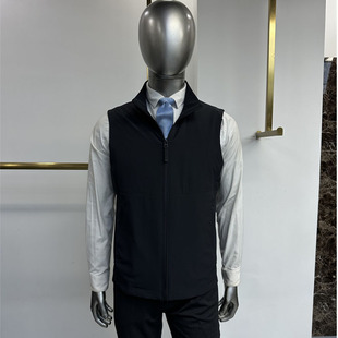 秋冬新品 马甲牛奶丝暗格料加绒加厚内里轻便保暖立领背心外套 男士