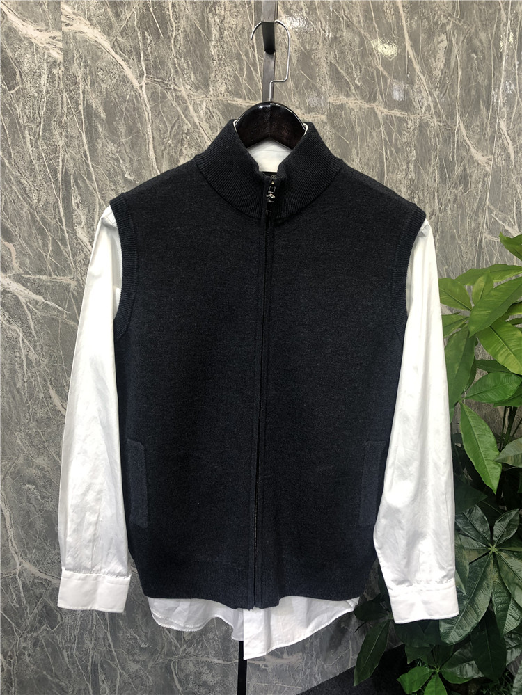 秋冬男士抗起球商务时尚毛背心