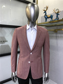 2980元 依文专柜 羊毛混纺面料无里衬时尚 修身 男士 休闲单西服上衣