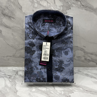 处理依文专柜诺丁山品牌男士长袖衬衫立领时尚修身微弹商务1480元
