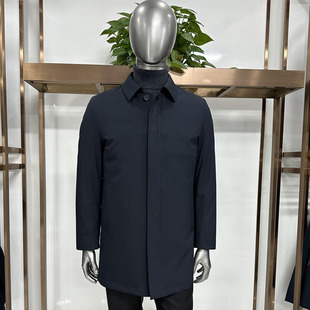 多穿款 男士翻领商务中长风衣款羽绒服暗门襟扣版 内胆夹克可单穿