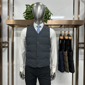 羽绒马甲新男士 V领摁扣开衫 拉链兜保暖羽绒背心无痕工艺不钻绒4色