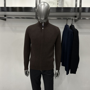 半高领绵羊毛混纺精仿针织微厚抗起球羊毛衫 拉链开衫 男士 秋冬新款