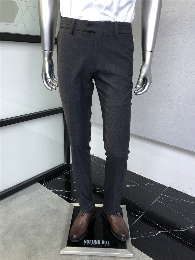 依文专柜 男士西裤长裤 伸缩腰灰色高支纱羊毛面料商务修身2180元