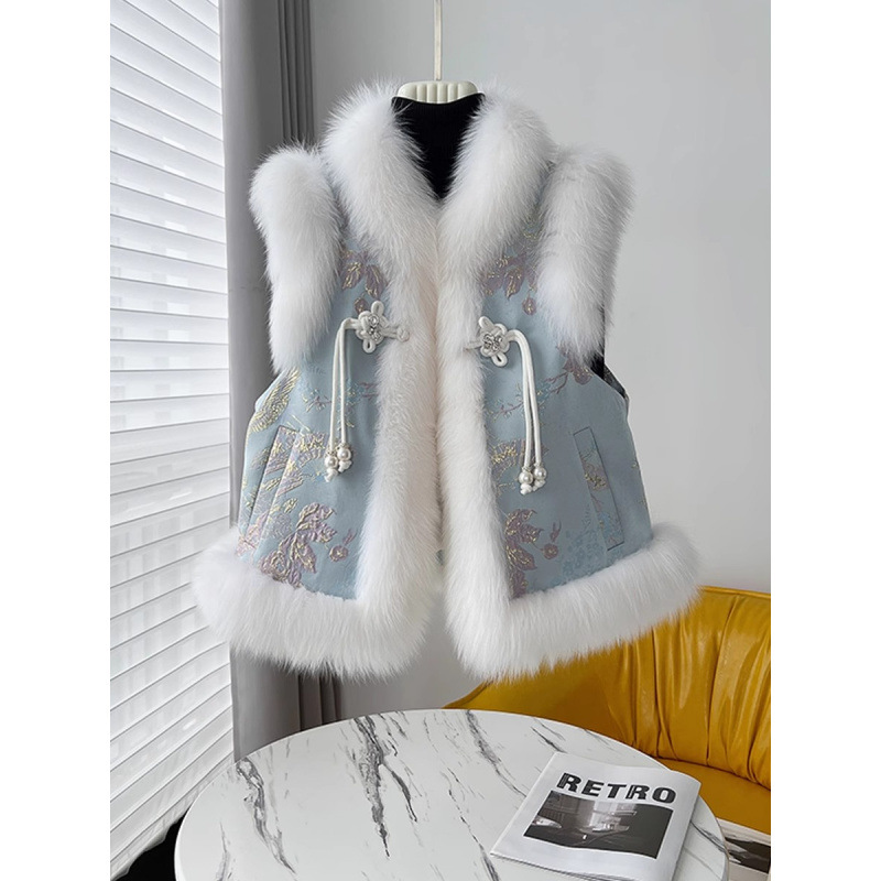 新年秋冬加绒加厚旗袍马甲唐装女新中式过年小袄改良上衣夹棉背心