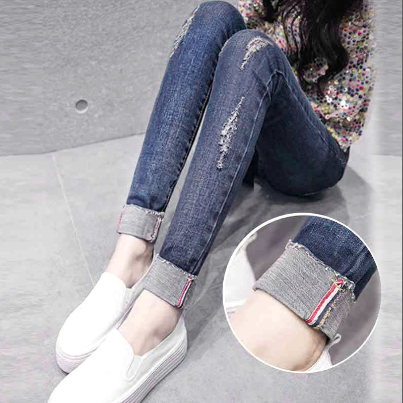 孕妇裤牛仔裤子秋季长裤外穿时尚托腹小脚裤潮妈春秋宽秋冬装加绒