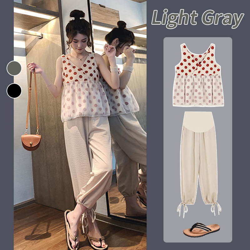 孕妇夏装套装时尚外出网红潮妈洋气裤子产检气质两件套夏季减龄夏