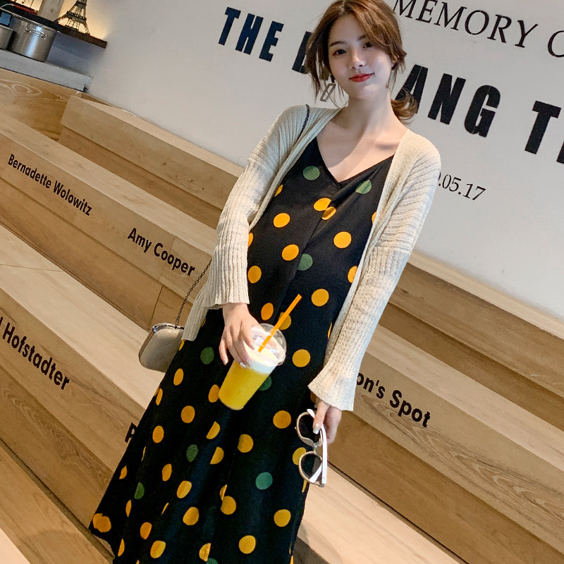 孕妇装夏装套装时尚连衣裙两件套洋气潮妈孕晚期夏天裙子长裙过膝