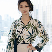 改良汉服斜襟女装 国风竹叶上衣中式 新中式 早春新款 斓曦同款