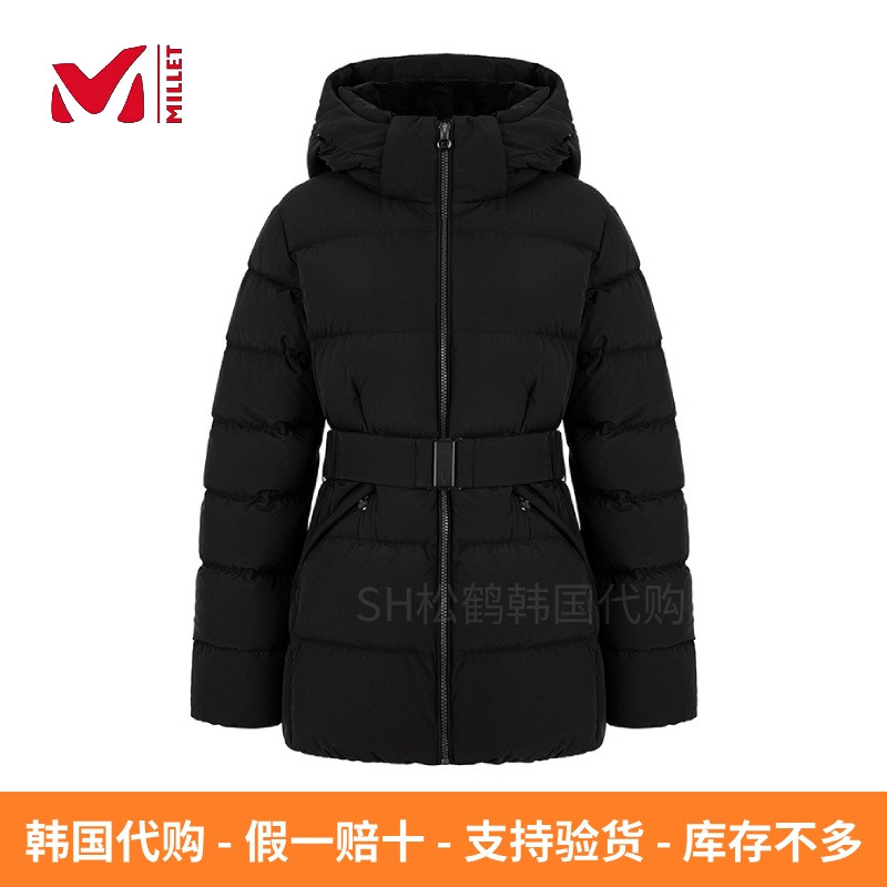 反季折扣MILLET觅乐韩国代购冬装女款休闲腰带防风保暖鹅绒羽绒服