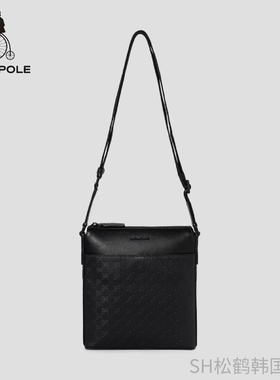 韩国BEANPOLE滨波男士时尚商务休闲百搭黑色单肩斜挎包SH松鹤代购