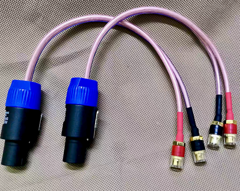 欧姆卡农公母转香蕉插头母口专业舞台音响功放无源音箱延长转接线