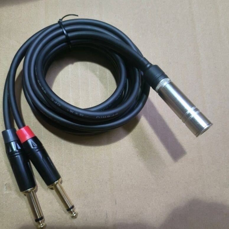 6.5母转双6.5音频线纯铜 6.5母一分二大三芯转双大二芯电子琴线