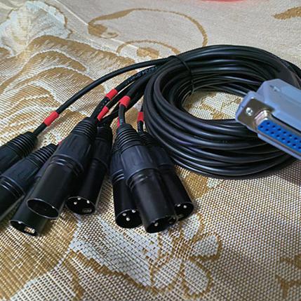 JBL CPI2000解码器连接线DB25母转8卡侬公 HD25接头转接线音频线