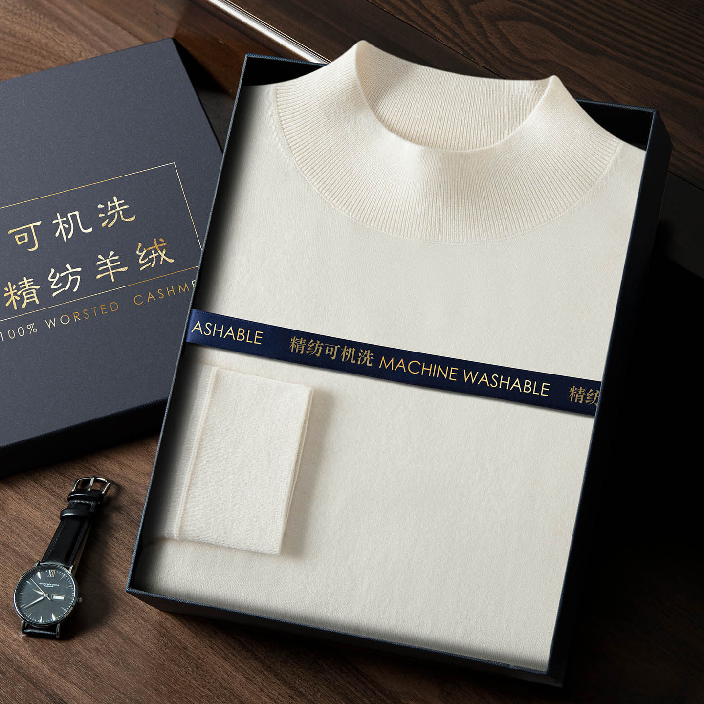 可机洗精纺100%羊绒衫男士半高领商务休闲针织衫长袖套头打底衫,男装,羊绒套衫,淘宝优惠券,粉丝福利购,淘宝优惠卷