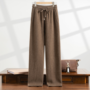 长裤 男士 外穿休闲简约加厚运动裤 100纯山羊绒男裤 阔腿直筒羊绒裤