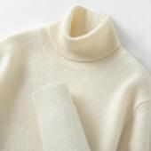 100%山羊绒衫 秋冬保暖毛衣 套头针织衫 男士 高翻领毛衣商务休闲长袖