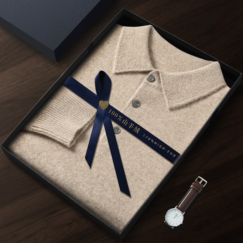 A类甄选特级100%纯山羊绒衫男青年翻领商务休闲羊绒纯色POLO衫,男装,羊绒套衫,淘宝优惠券,粉丝福利购,淘宝优惠卷