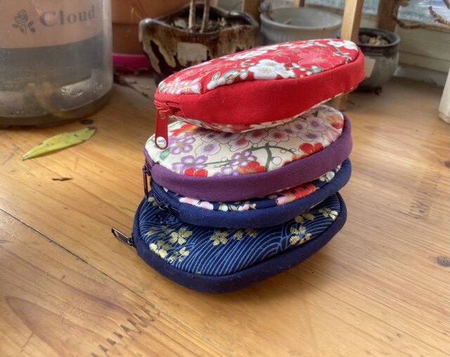 日系樱花圆扁收纳包零钱袋10cm
