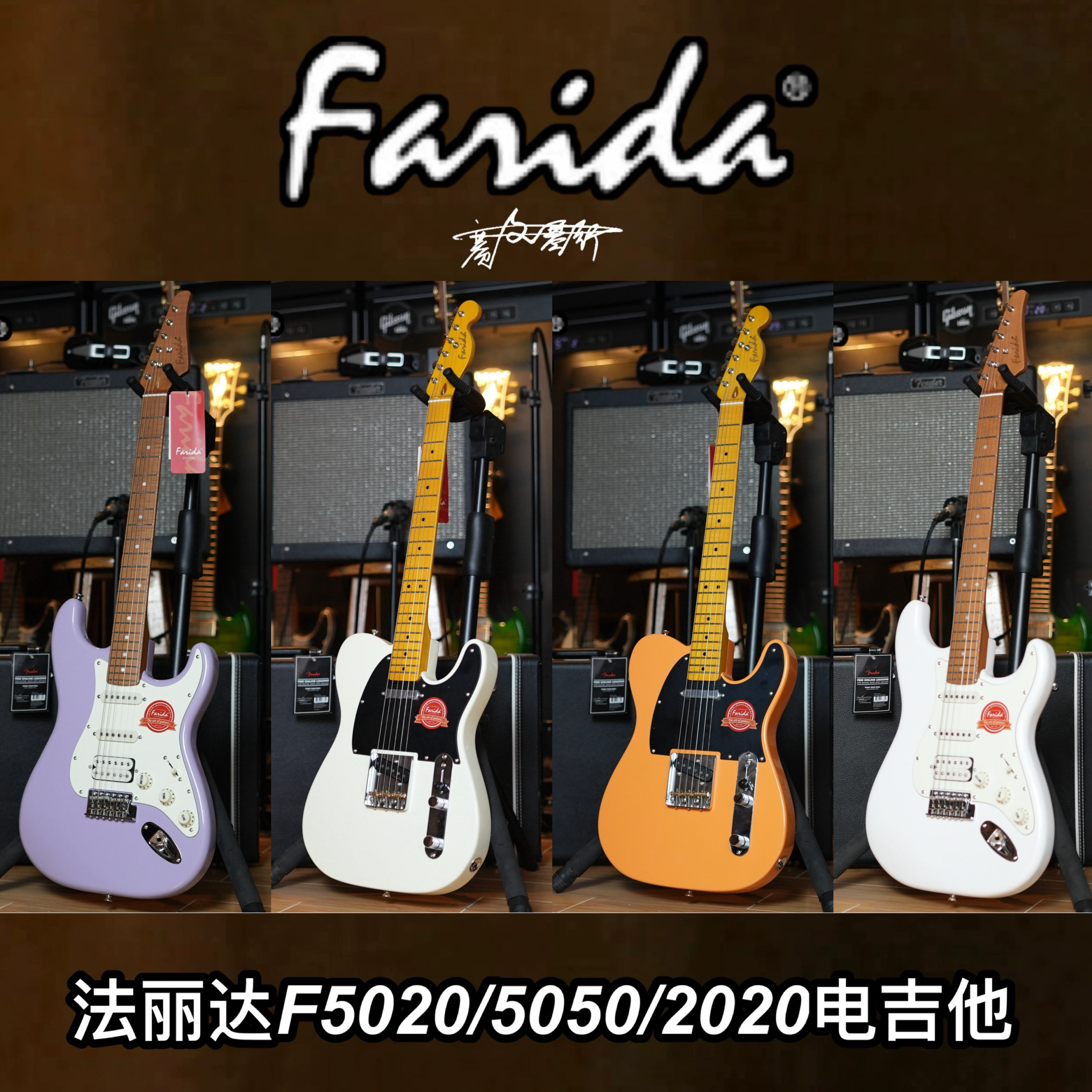 Farida法丽达 2020/F5050/F5020/5051/ST TELE 电吉他 新手初学 - 实物图