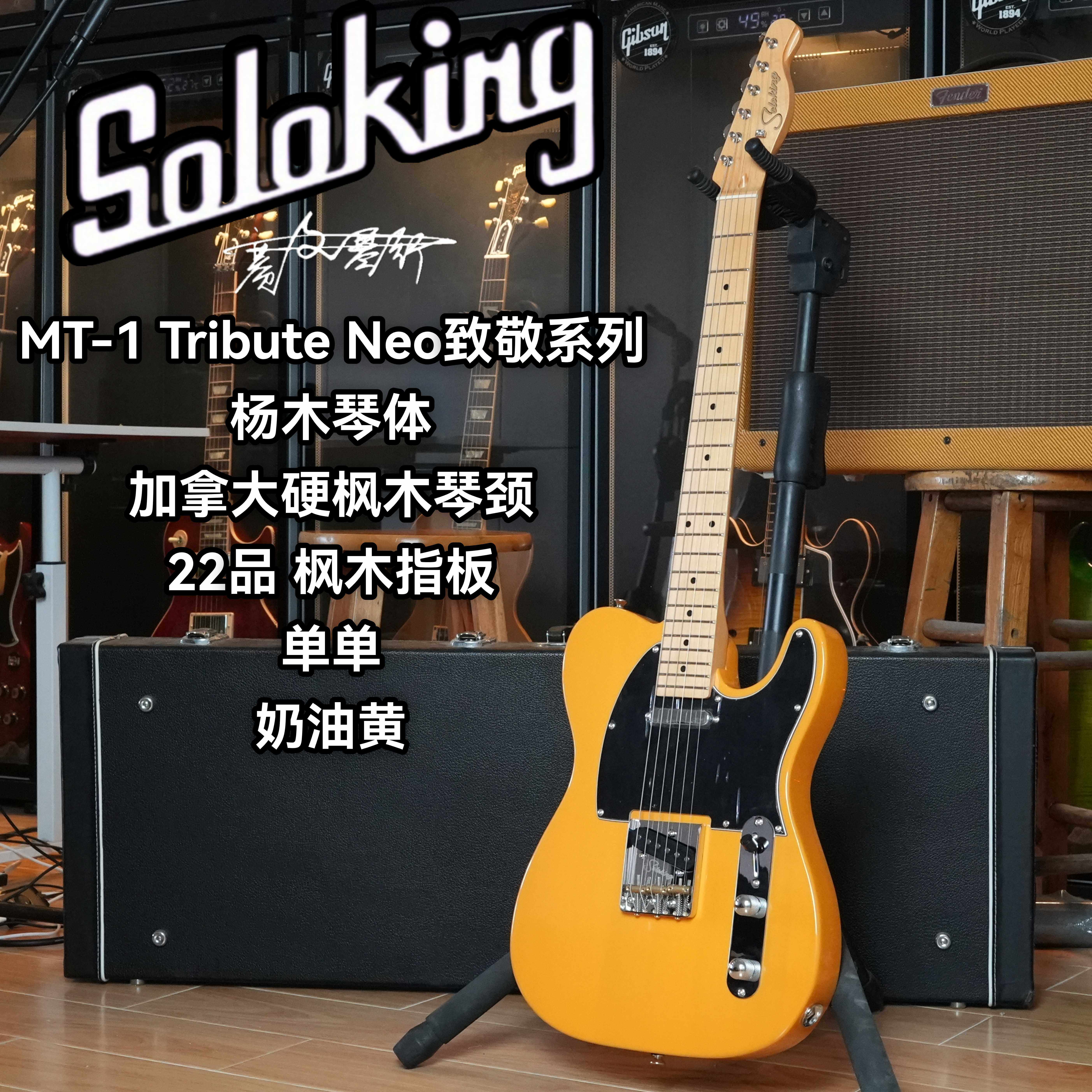 Soloking索罗肯MS/MT-1 Tribute Neo致敬系列TELE电吉他 金属蓝 - 实物图
