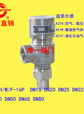 安全阀海一 A21W-16R/25R/40R弹簧微启式螺纹丝扣 不锈钢316L过检