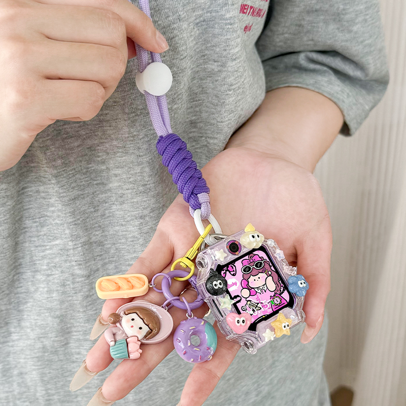 适用米兔儿童电话手表6C/5C/4C卡通挂绳7x/c7a尼龙编织6X表带U1/2