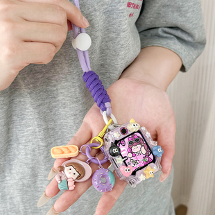 适用米兔儿童电话手表6C/5C/4C卡通挂绳7x/c7a尼龙编织6X表带U1/2