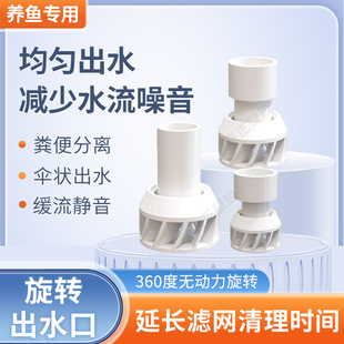 鱼缸配件螺旋式改装旋转出水口缓流器周转箱下水口过滤筛自动旋转