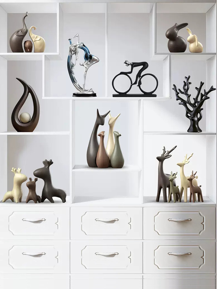 摆件家居装饰现代轻奢高档欧式陶瓷工艺品摆设客厅玄关电视柜酒柜,家居饰品,装饰摆件,淘宝优惠券,粉丝福利购,淘宝优惠卷