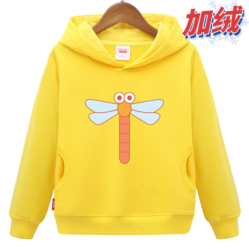 卡通蜻蜓卫衣儿童2加绒3动物4女孩5宝宝6衣服7男童8童装9岁冬班服