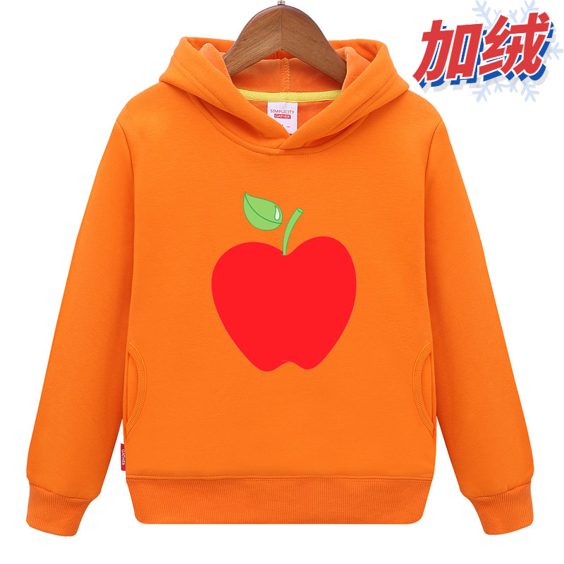 红苹果卫衣小儿童2冬季3女孩4加绒5宝宝6衣服7男童8童装10岁班服9