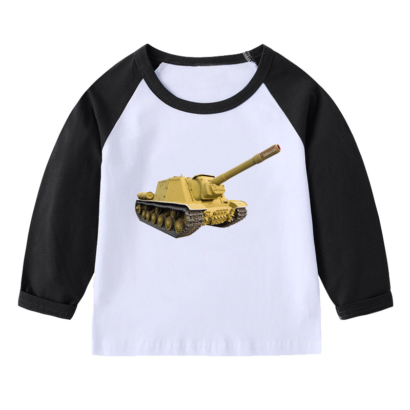 小坦克长袖T恤衫黄色衣服装男童