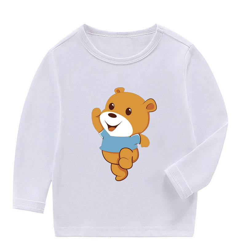卡通小熊儿童年级3女孩4长袖T恤5宝宝6衣服7男童8童装9岁学生班服